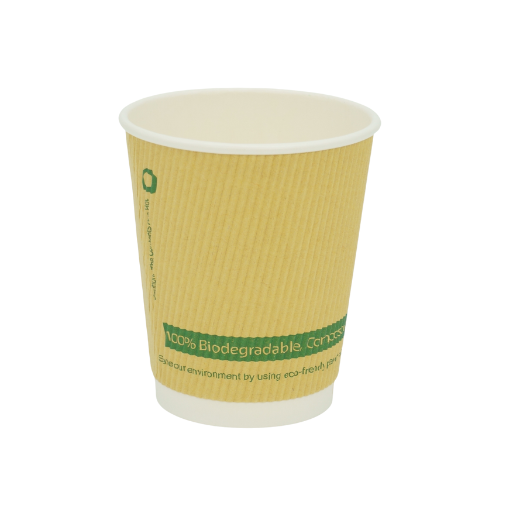 8oz Compostable Insulated Ripple Cups
