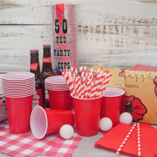 16oz Disposable Red American Party Cups