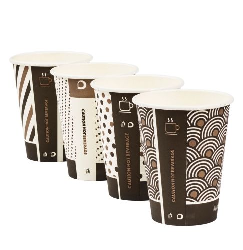 12oz Bamboo Mixed Compostable Paper Cups