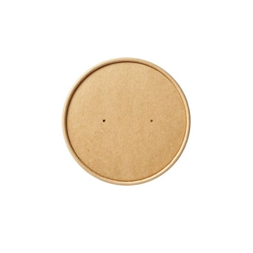 Small Brown Kraft Paper Lids For Deli Soup Cups