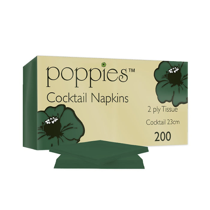 23cm Forest Green Cocktail Napkins