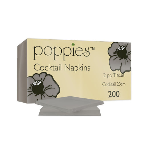 23cm Grey Cocktail Napkins