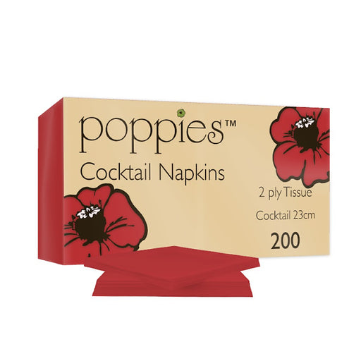 23cm Red Cocktail Napkins