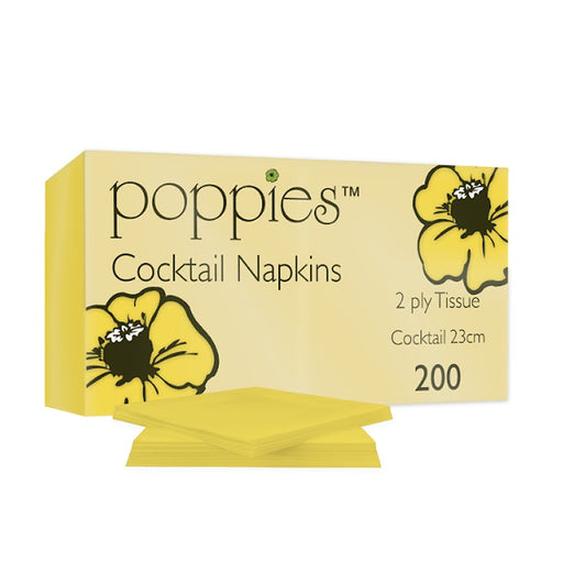 23cm yellow cocktail napkins