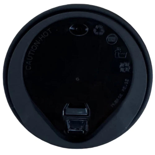 80mm Black Tab Lids For Hot Drink Coffee Cups