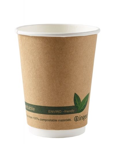 12oz PLA Double Wall Brown Paper Cups — Event Supplies
