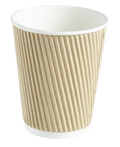 12oz Kraft Rib Paper Coffee Cup — Event Supplies