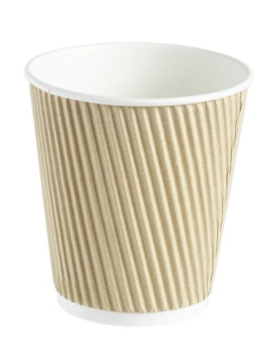 10oz Squat Kraft Rib Coffee Cups