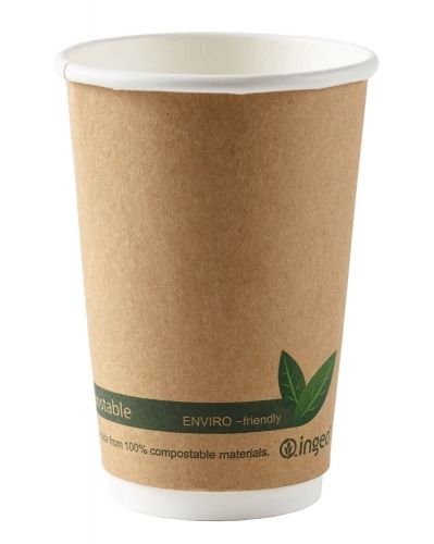 16oz PLA Double Wall Brown Paper Cups