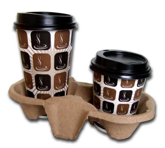 2 Cup Biodegradable Fibre Drink Trays