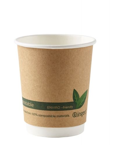 8 Ounce Disposable Coffee Cups, 500 Double Wall Hot Cups for Coffee - Lids Sold Separately, Rippled Wall, Dark Green Paper Coffee Cups, for Coffee, HO