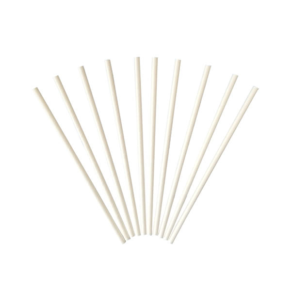 6mm White Paper Straws Packed Sleeve x 250 (1x250)