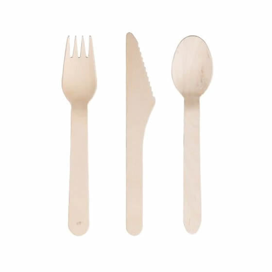 Wooden Cutlery Pack (Knife, Fork & Spoon)