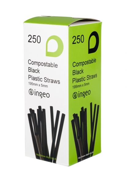 5mm Black PLA Biodegradable Straws