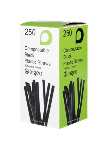 6mm Black PLA Biodegradable Straws