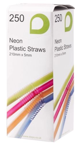 Neon Plastic Drinking Straws — Event Supplies